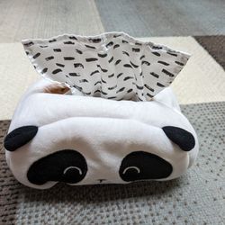 Kiwi Co Panda Crate Baby Montessori Toy Tissue Box with Sensory Cloth Tissues

