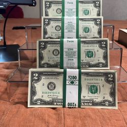 $2. Dollar Bill Pack Uncirculated And Consecutive Price Per Each