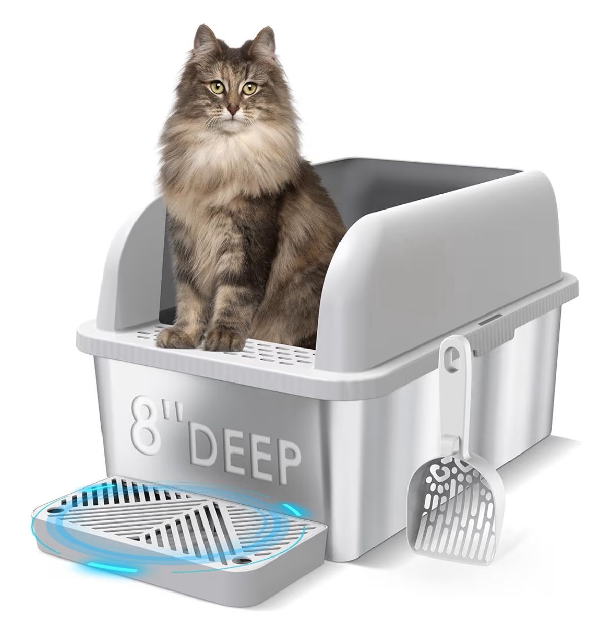 Stainless Steel Cat Litter Box with Lid *𝗡𝗘𝗪*