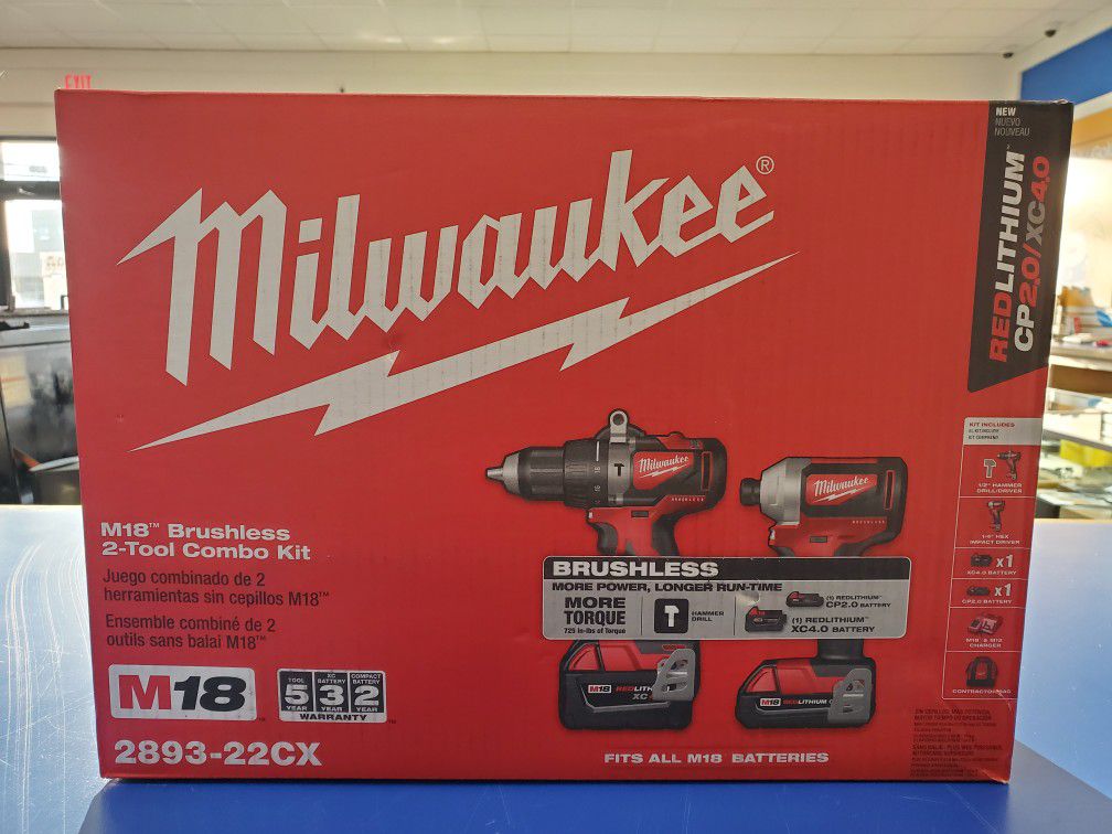 Milwaukee (2893-22CX) Brushless 2-Tool Combo Kit