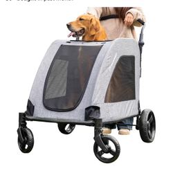 XL Extra Large Dog Stroller - Adjustable Handles,Lightweight Folding Pet Stroller,All-Terrain 4 Whee