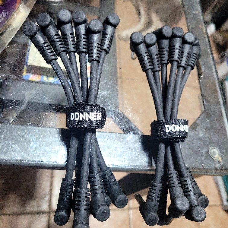 Donner 6 Inch Guitar Patch Cable Guitar Effect Pedal Cables Black 6 Pack($15 each 6-piece set)
