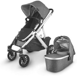 UPPAbaby VISTA V2 Complete Stroller - JORDAN (charcoal/silver/black leather)