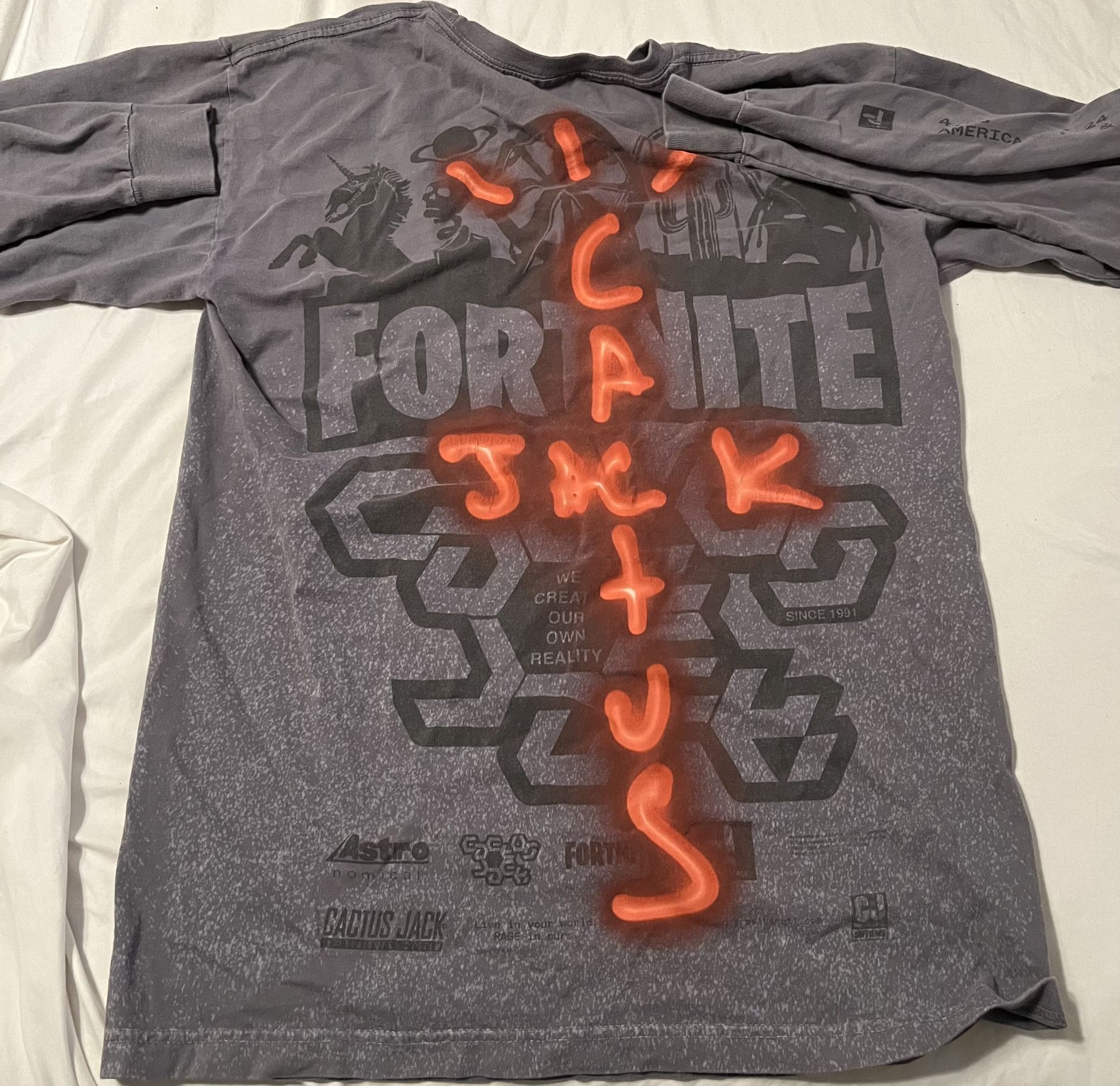 Cactus Jack X Fortnite Grey Long Sleeve Medium