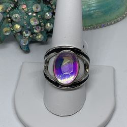 Lrg Mystical Iridescent Ring Sz10.5 $10