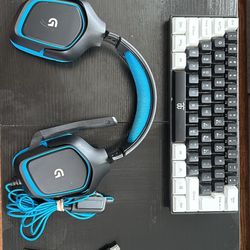 60% Gaming Keyboard With Logitech G430 with adapter