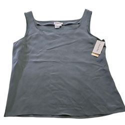 Due Per Due Collection Pacific Rain Forest Sleeveless Silk Blouse Women SZ 8 NWT