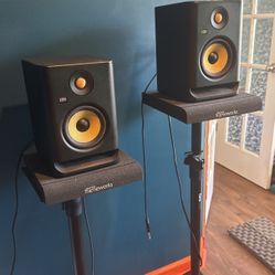 KRK Rockit 5s & Stands w/Acousic Foam