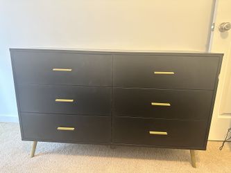 Black & Gold 6-Drawer Dresser — $100