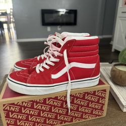 Vans Red High Tops Size 8