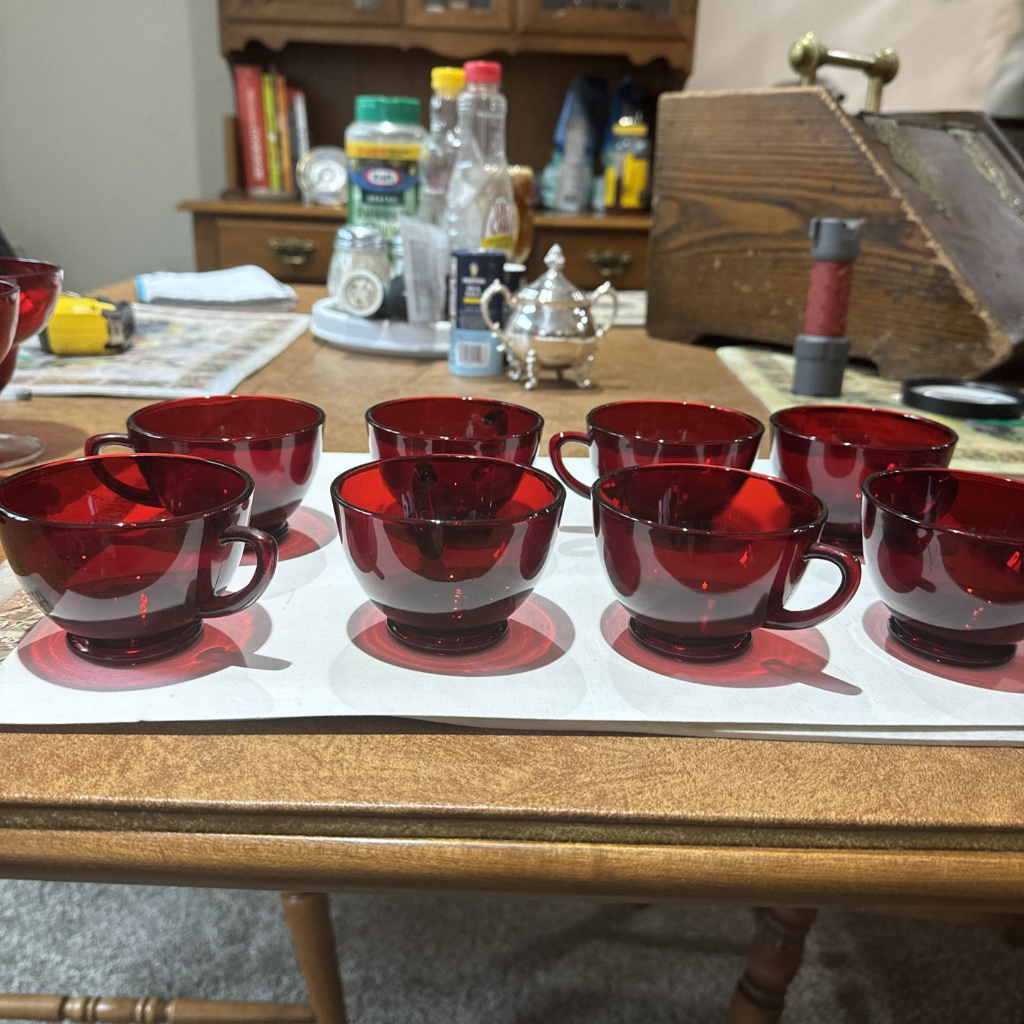 Vintage Ruby Red Hawking Glassware set