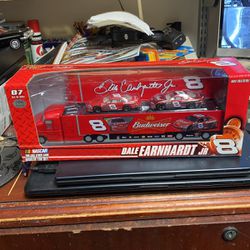 #8 Tin Hauler Set With Two 1/64,  Stock Cars Brand New In Box Un Opened 2007 Paint Scheme Perfect