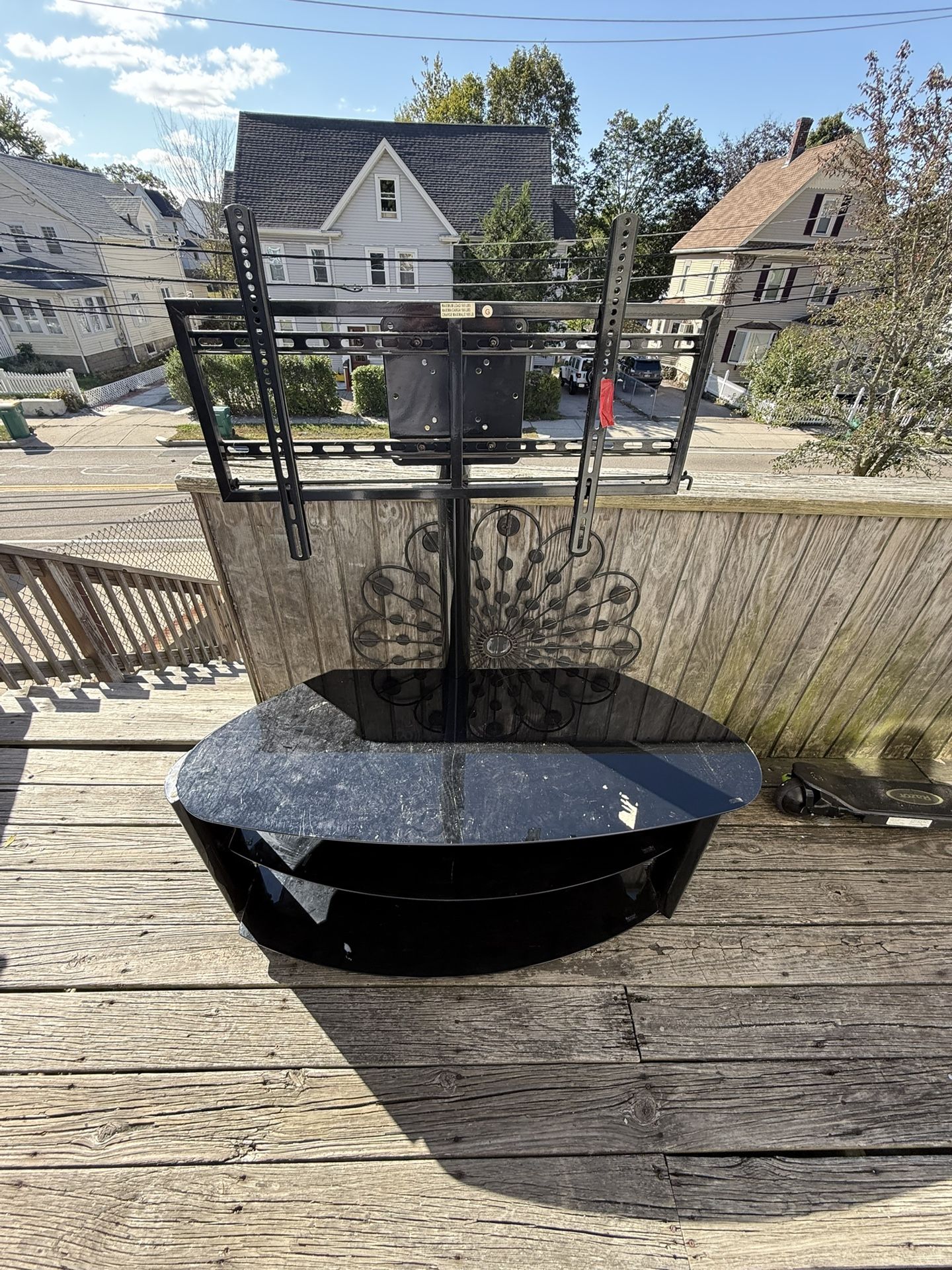 Flat TV Stand And Mount With Shelves