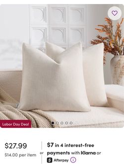 NEW NordECO Chenille Pillow Covers – Set of 2 – 18x18 – $5