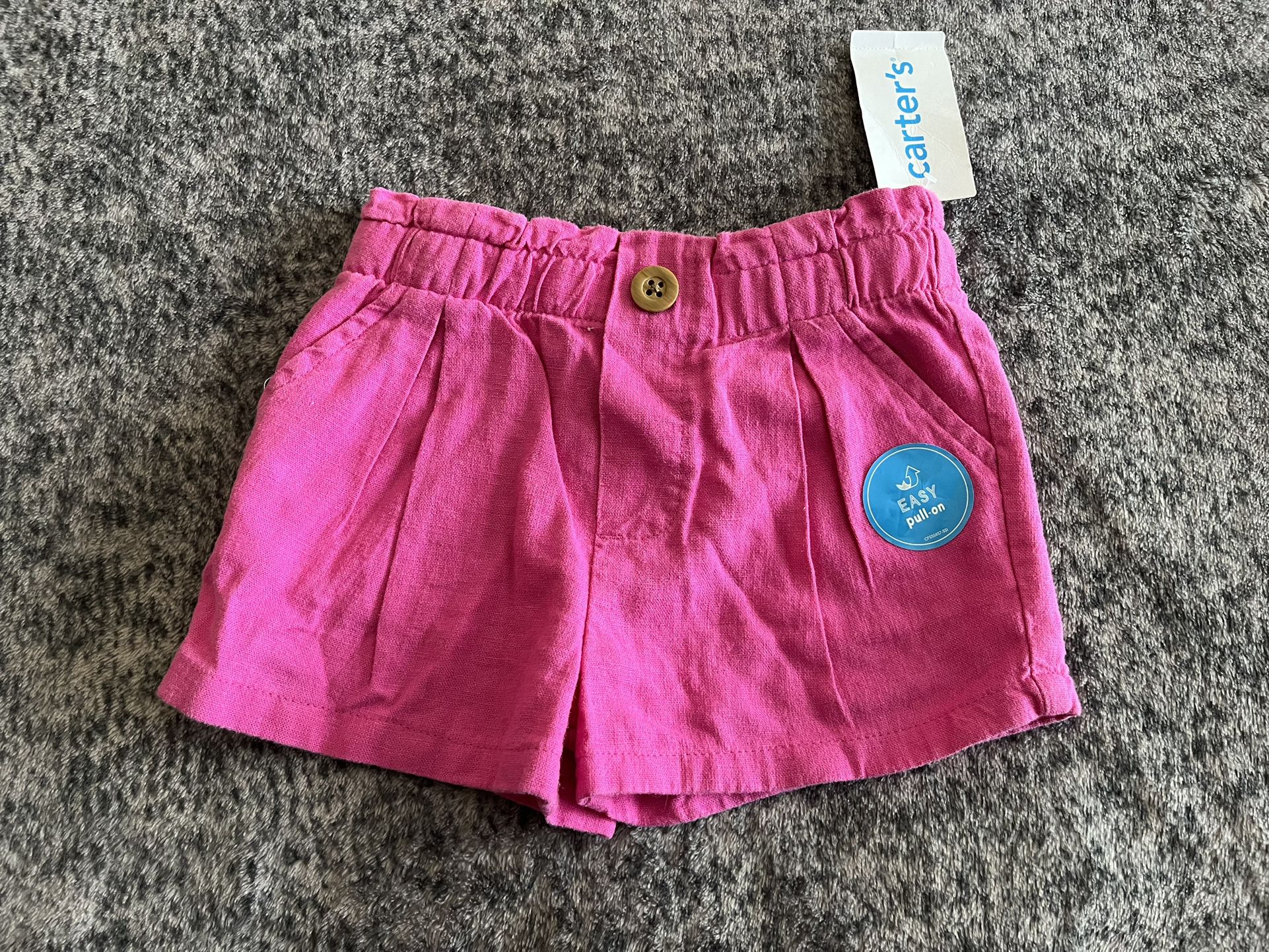 Super Cute Carter’s Baby Girl Paperbag Pleated Shorts Size 12M NWT