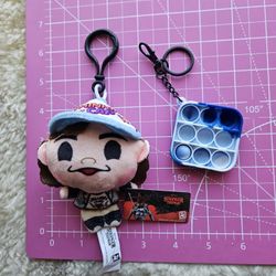 "Stranger Things" DUSTIN HENDERSON Plush Bag Clip Keychain + FREEBIE 