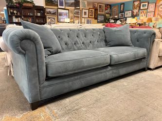 MARTHA STEWART Light Blue Saybridge Down Filled Sofa