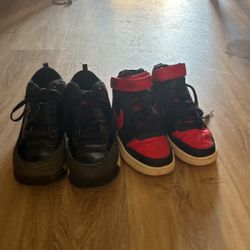 2 Pairs Of Youth Boys Shoes Size 6 