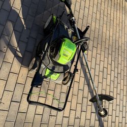 Greenworks Pro 80V Lawnmower And Weed eater 