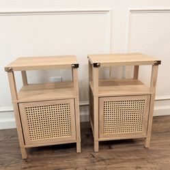 NEW Rattan Wooden Nightstands/ Side Tables 