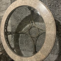 There’s two end tables, the coffee table, and that sofa table so four pieces