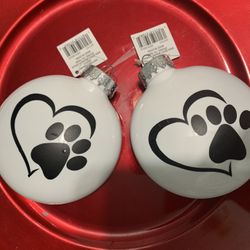 Dog Paw Christmas Ornaments