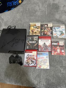PS3 with 8 Games And 1 Controller