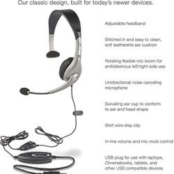 Cyber Acoustic USB Headset with Microphone
