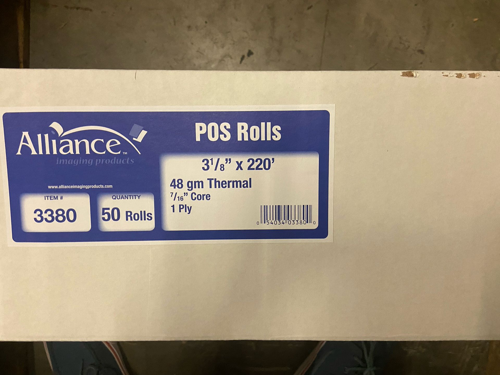 THERMAL PAPER FOR REGISTER 3 1/8x220 50 ROLLS $50