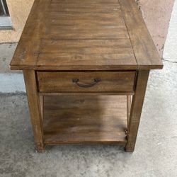 Real Wood Rectangular End Table 