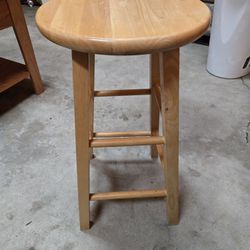Blonde-Wood Stools (x2)