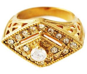 18K gold filled engagement wedding ring size 7