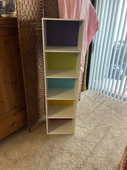 5-Cube Vertical Bookshelf White Multicolor