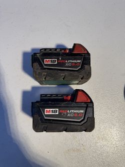 2 Genuine Milwaukee M18 REDLITHIUM XC5.0 Batteries – 5.0Ah