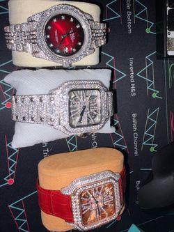 Iced Out Diamond Watch Collection – Set of 3