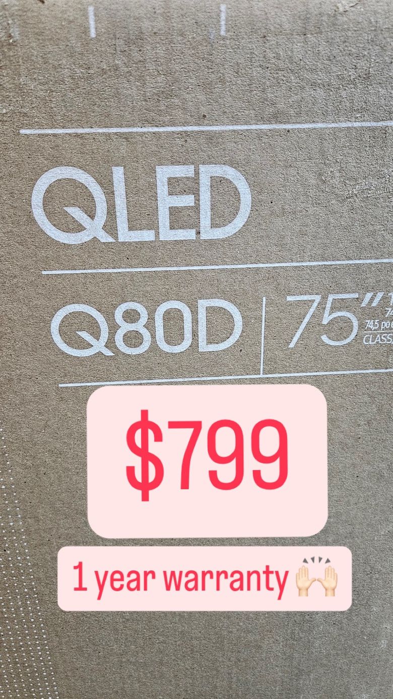 SAMSUNG 75-Inch Class QLED 4K Q80D Series Quantum HDR, Dual LED, Object Tracking Sound Lite, Q-Symphony, Motion Xcelerator Turbo+, Gaming Hub, Smart T