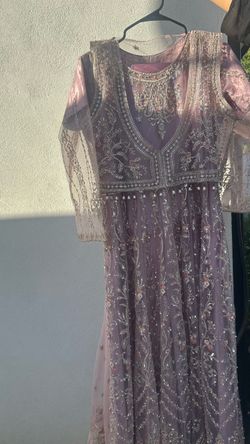 Embroidered Mauve Anarkali Gown