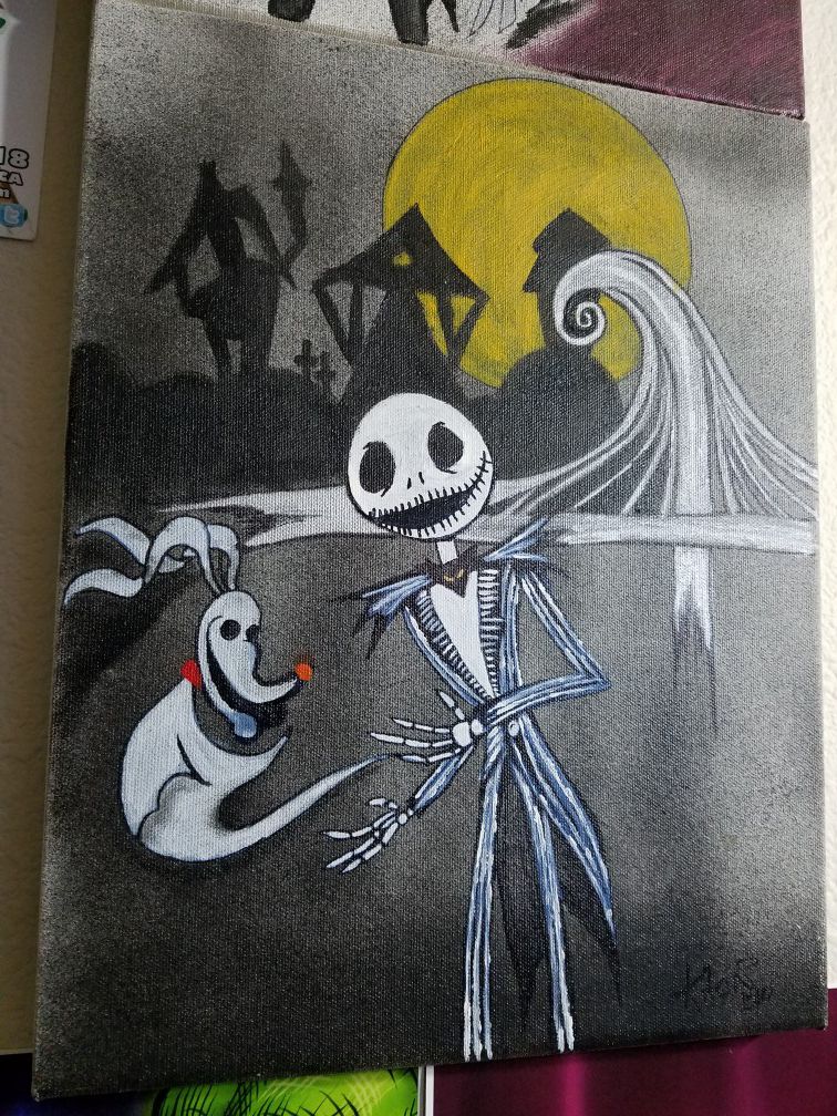 Nightmare before christmas hand crafted canvas