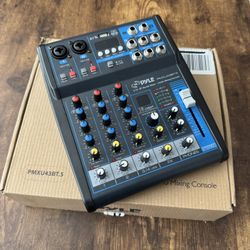 Pyle 4-Channel Audio Mixer – PMXU43BT.5 – Like New in Box