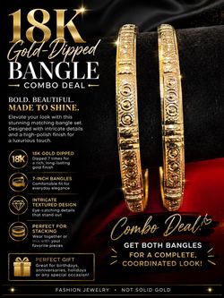 18K Gold-Dipped Bangle Combo set