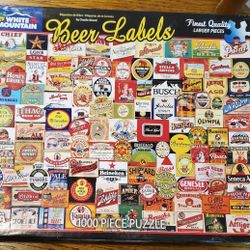 White Mountain Beer Labels 1000 Piece Puzzle