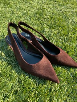 Women’s Zara Slingback Suede Heels | Size 6