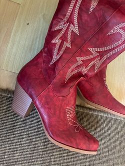 Red Cowboy Western Knee-High Boots