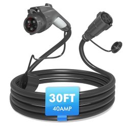 EV Charger Extension Cable, J1772 40A 30FT Charging Cord