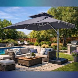 Giant Outdoor Grey Umbrella - Brand New