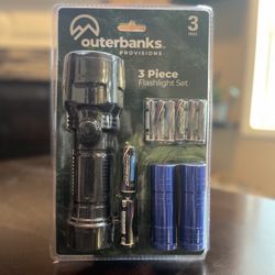 Outerbanks 3 Piece Flashlight Set Batteries Included