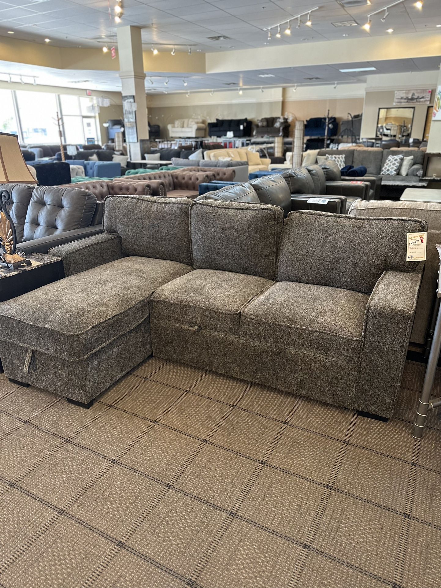 Grey Sectional With Storage Chaise