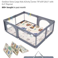 Large Baby Playpen 79” x 59”