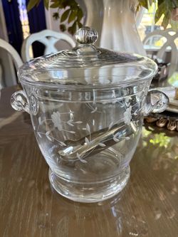 Princess House Heritage Ice Bucket W/Tongs