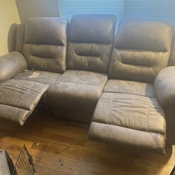 Leather Recliner Sofa 